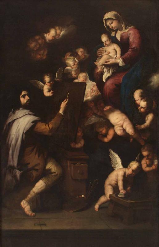 Luca Giordano San Lucas pintando a la Virgen oil painting image
